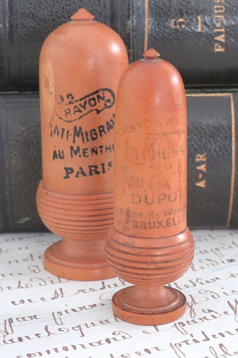 Antieke houten container - Menthol stick Bruxelles