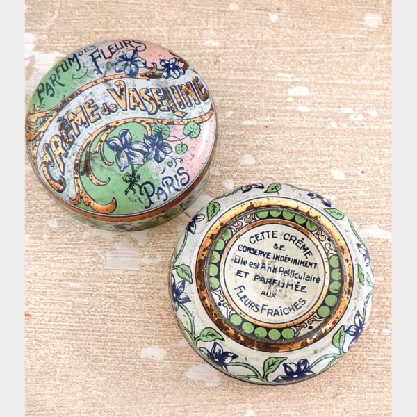 Antiek blikje Crème de Vaseline “Parfum des Fleurs” PARIS