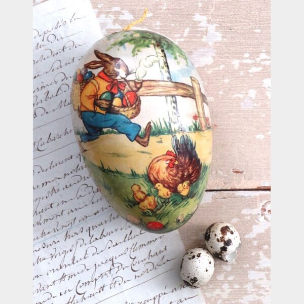 Oude candycontainer " Paashaas & Kuikentjes" -14,5cm