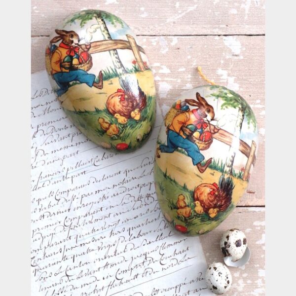 Oude candycontainer " Paashaas & Kuikentjes" -14,5cm