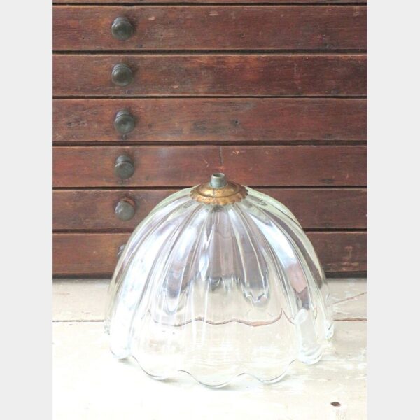 Antiek Frans glazen lampenkapje/ kelkje *