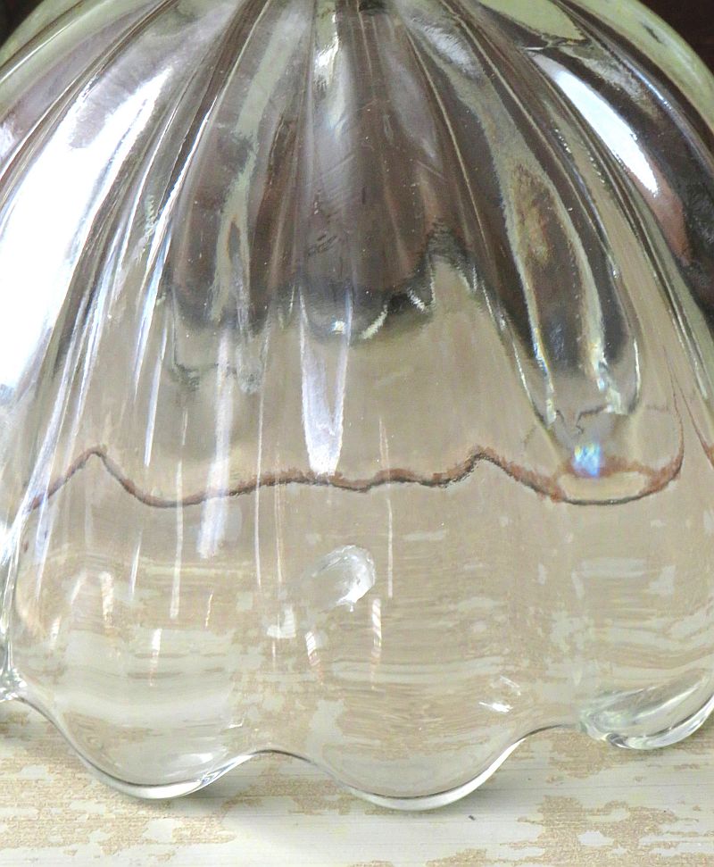 Antiek Frans glazen lampenkapje/ kelkje *