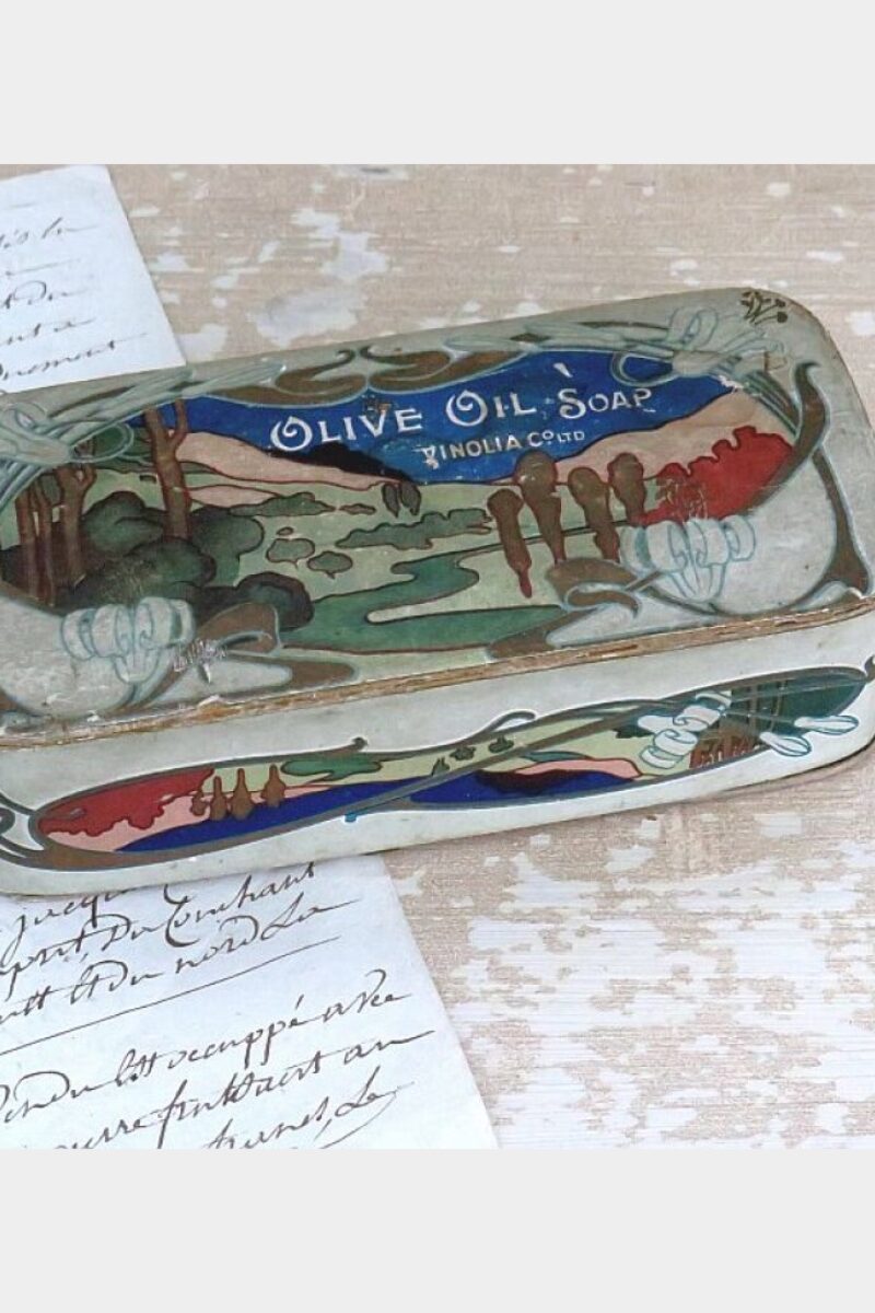 Antieke zeepdoos Vinolia "Olive Oil Soap"
