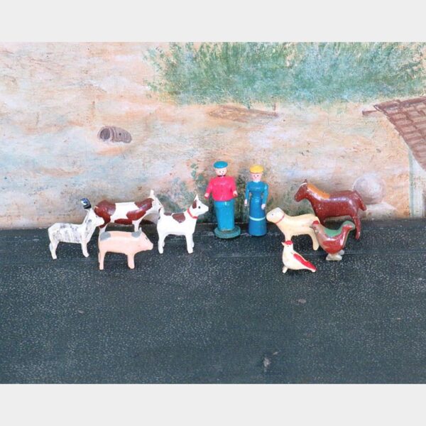 Antiek speelgoed Ertsgebergte "Boerderijdieren" B