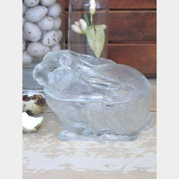 Oud glazen snoepschaaltje "Haasje"