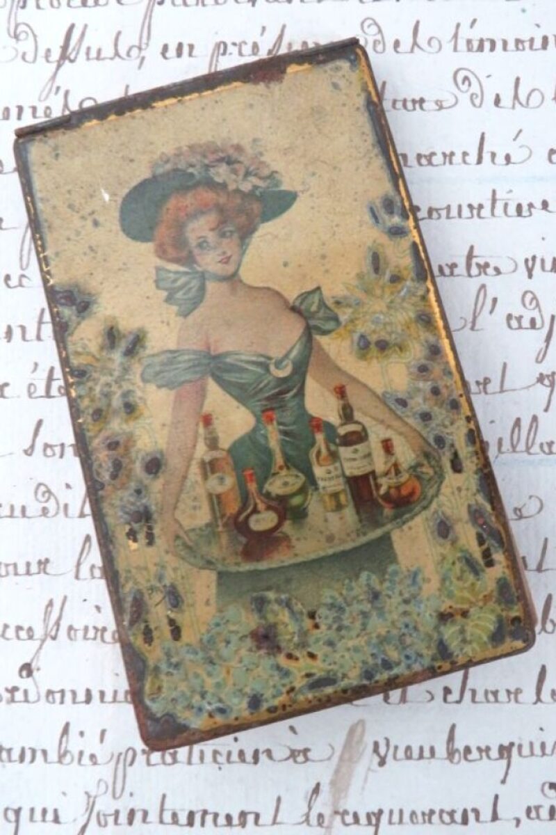 Antiek Frans metalen notieboekje "Cusenier"