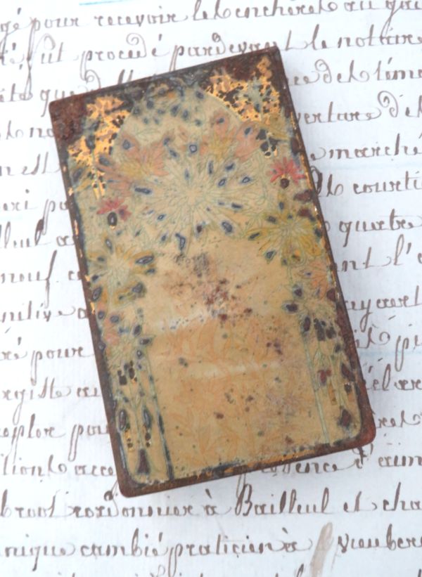 Antiek Frans metalen notieboekje "Cusenier"