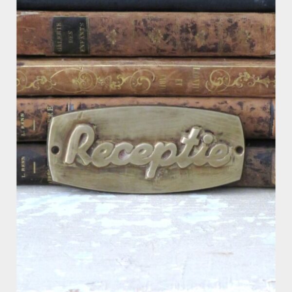 Oud deurplaatje “Receptie”