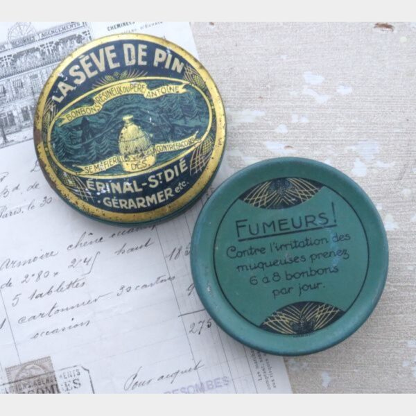 Antiek Frans blikje "La Sève de Pin"