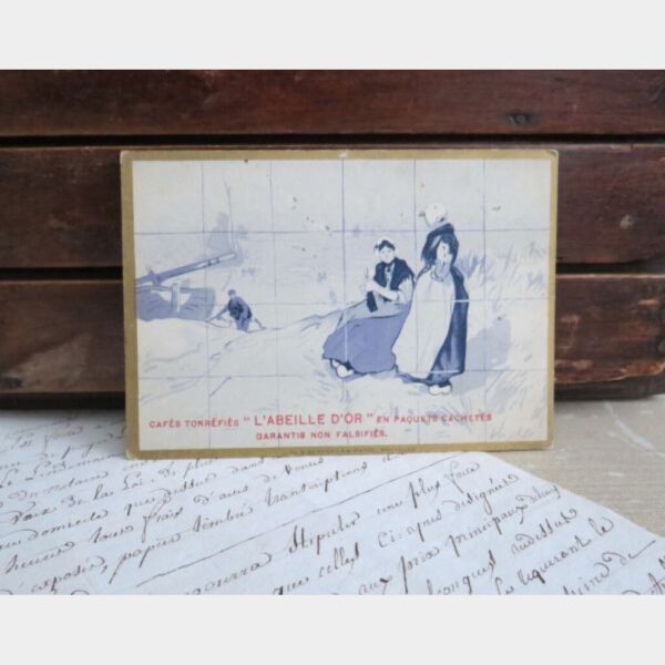 Antieke reclamekaart/ kalender 1901 L'Abeille d'Or -Tegeltableau Dames