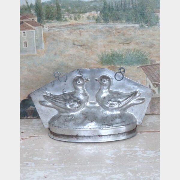 Oude 3-delige chocoladevorm "Tortelduifjes"