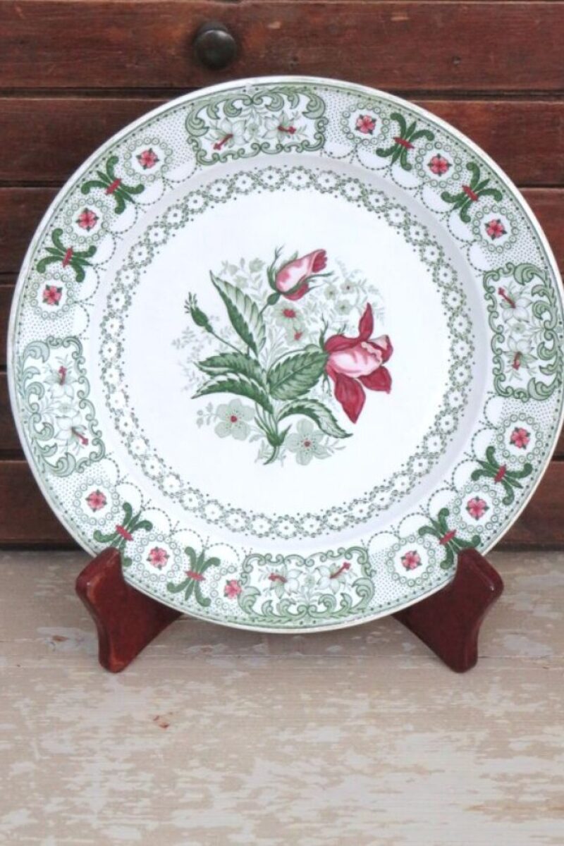 Antiek Frans bordje Louis Lebeuf – Montereau 1834 “Rozen”