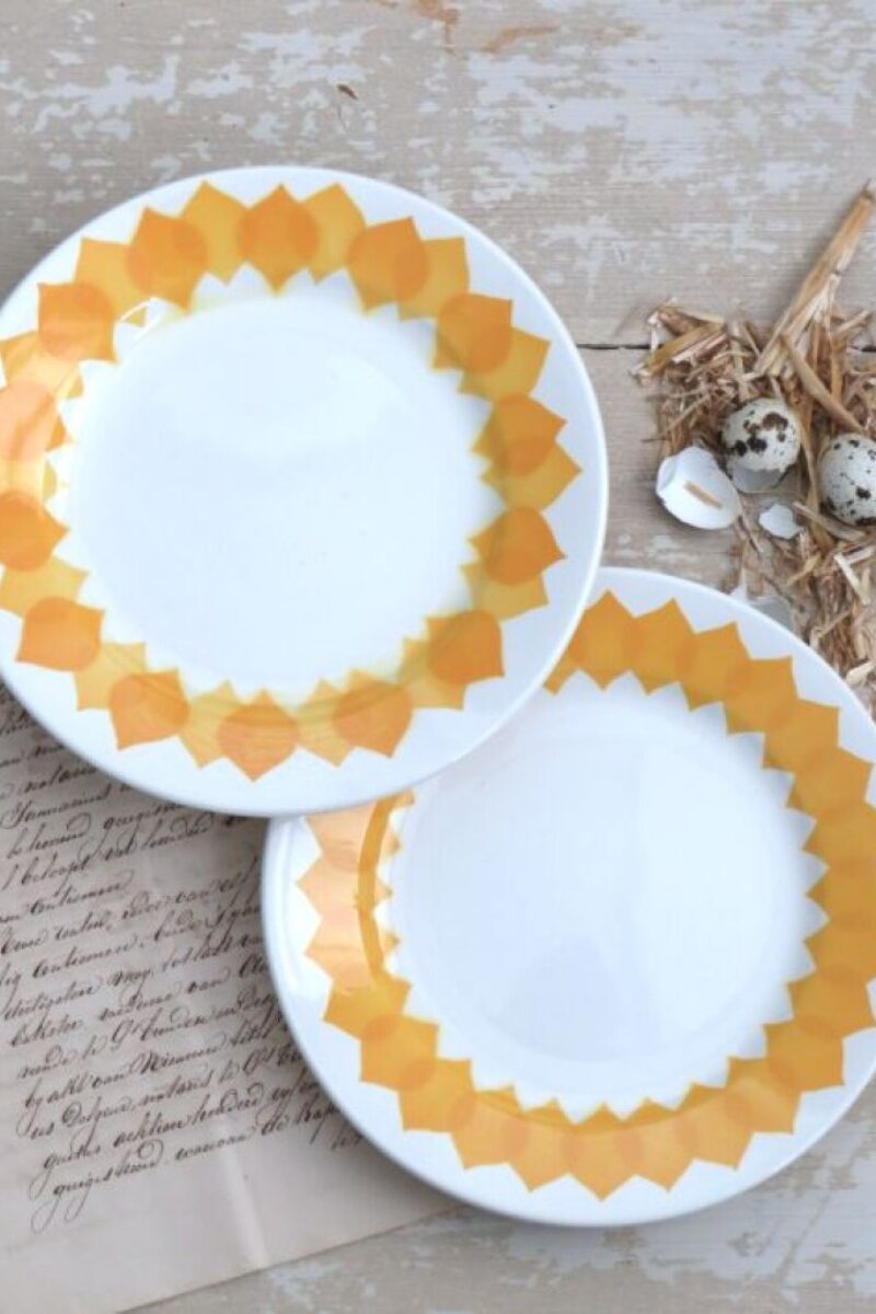 Vintage bordje Sarrequemines - geel