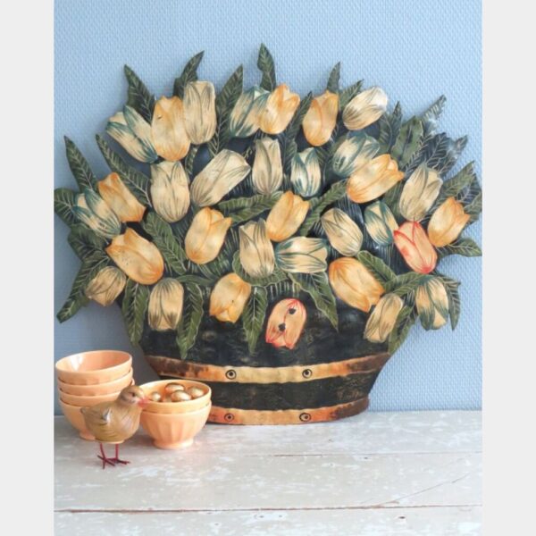 Vintage wanddecoratie "Tulpen"