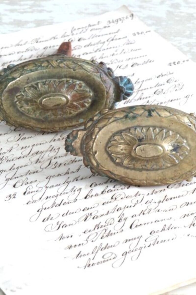 Antieke Franse messing deurknop