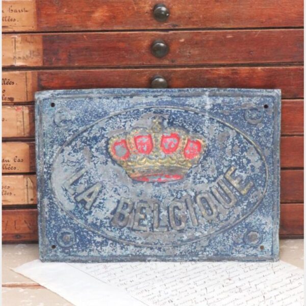 Antieke brandverzekeringsplaat "La Belgique"