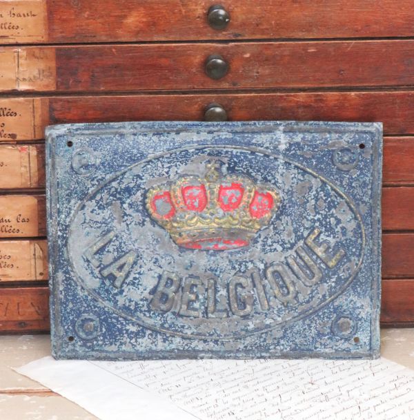 Antieke brandverzekeringsplaat "La Belgique"