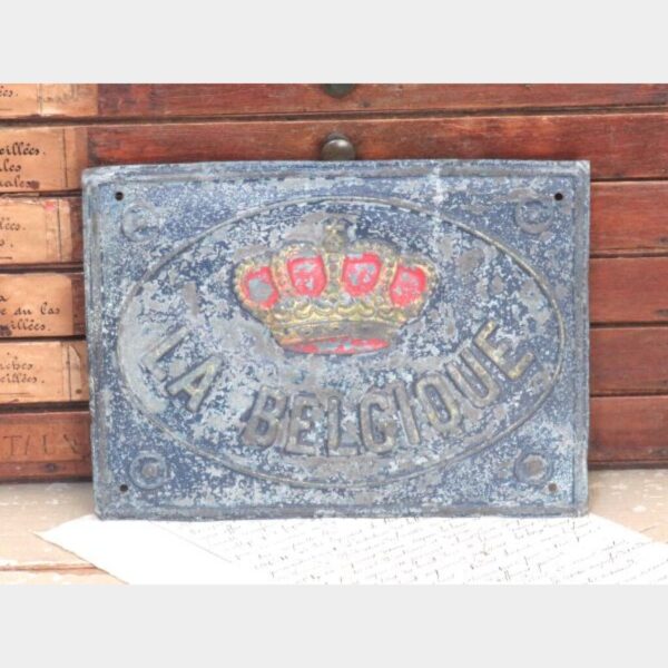 Antieke brandverzekeringsplaat "La Belgique"