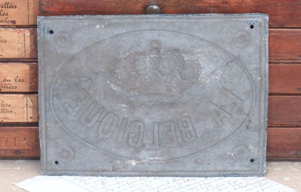 Antieke brandverzekeringsplaat "La Belgique"