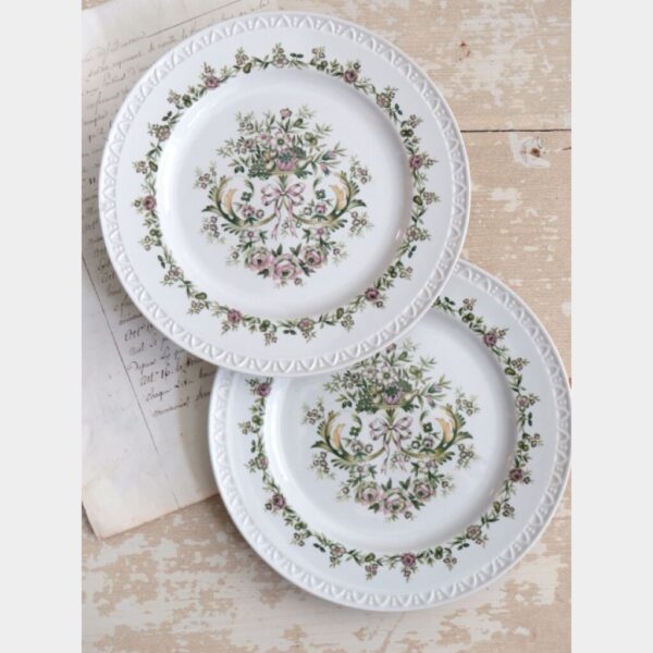 Vintage bordjes "Bloemen & fruit"