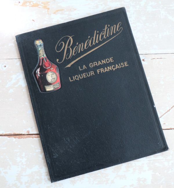 Oude Franse menukaartmap "Bénédictine"