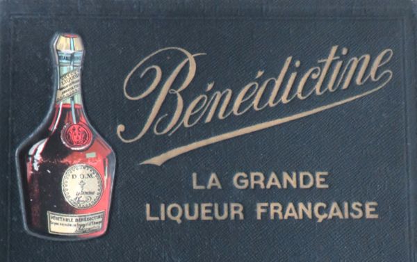Oude Franse menukaartmap "Bénédictine"