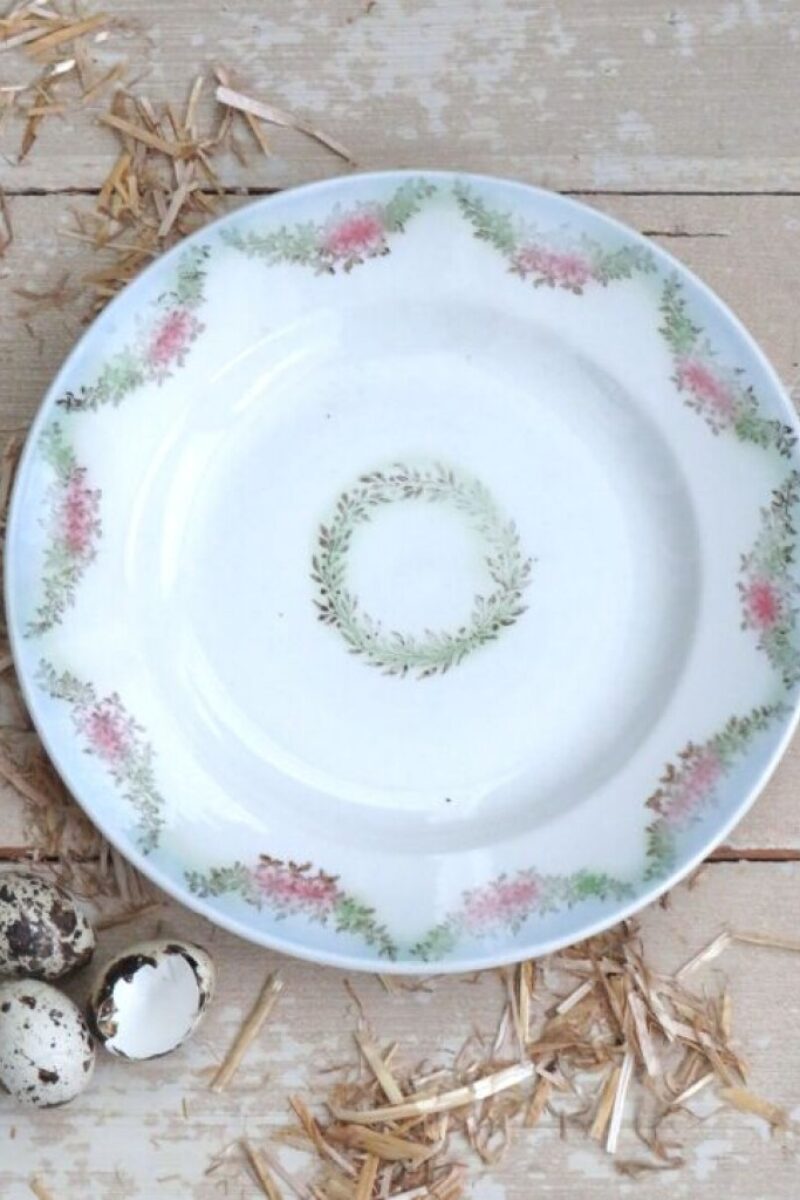 Oud bordje Boch La Louvière "Guirlandes"