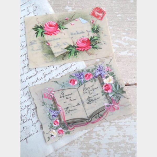 2 Antieke Franse celluloid kaarten