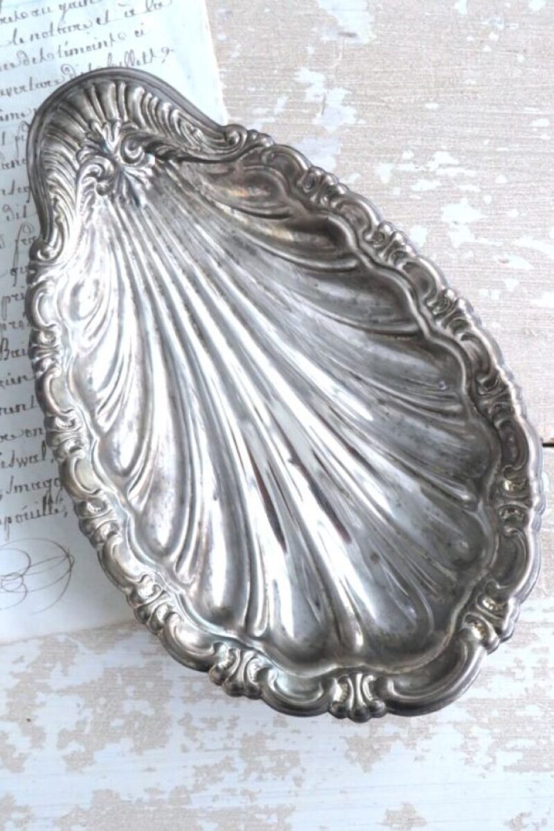 Oude silverplate schaal "Schelp"