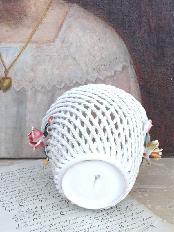 Oude Italiaanse cachepot "Rozentakje"