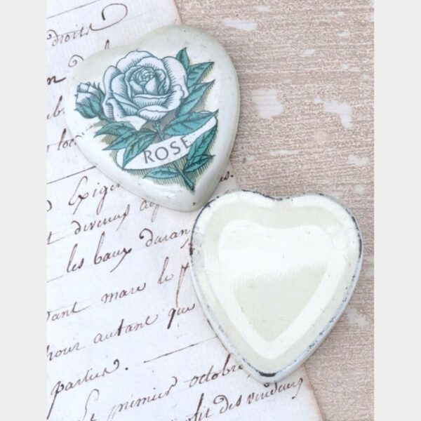 Hartvormig vintage blikje "Rose"