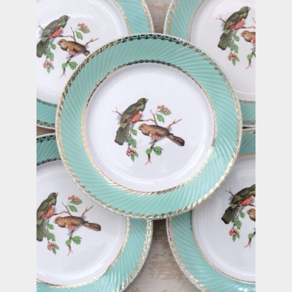 Oud Frans dinerbord Badonviller "Vogels", jaren 50