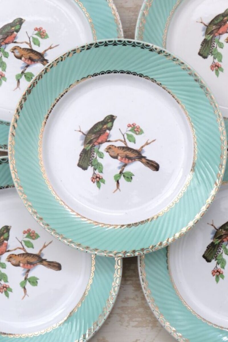 Oud Frans dinerbord Badonviller "Vogels", jaren 50