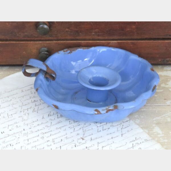 Oude emaille blaker - Lavendelblauw*