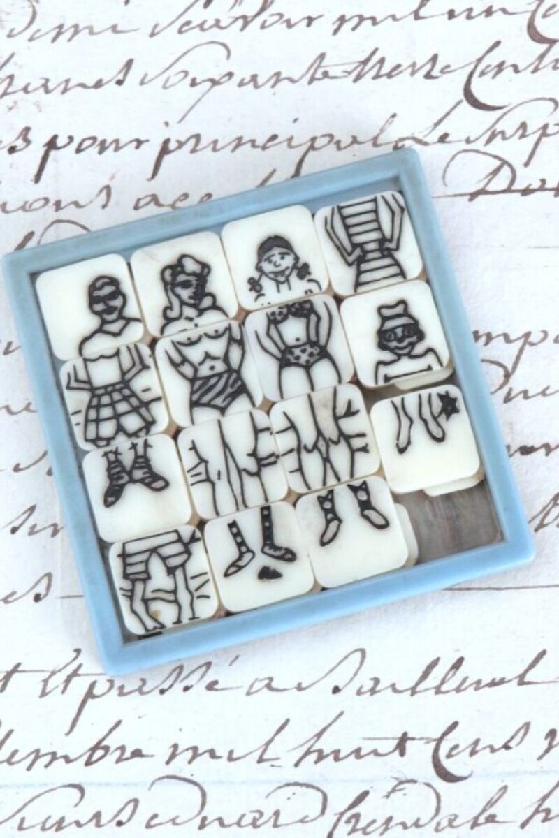 Oude Engelse vintage schuifpuzzel Fairylite " Badkleding" - 1960