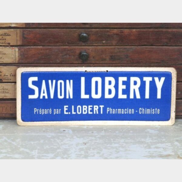 Reclamebord"Savon Loberty", begin 1900