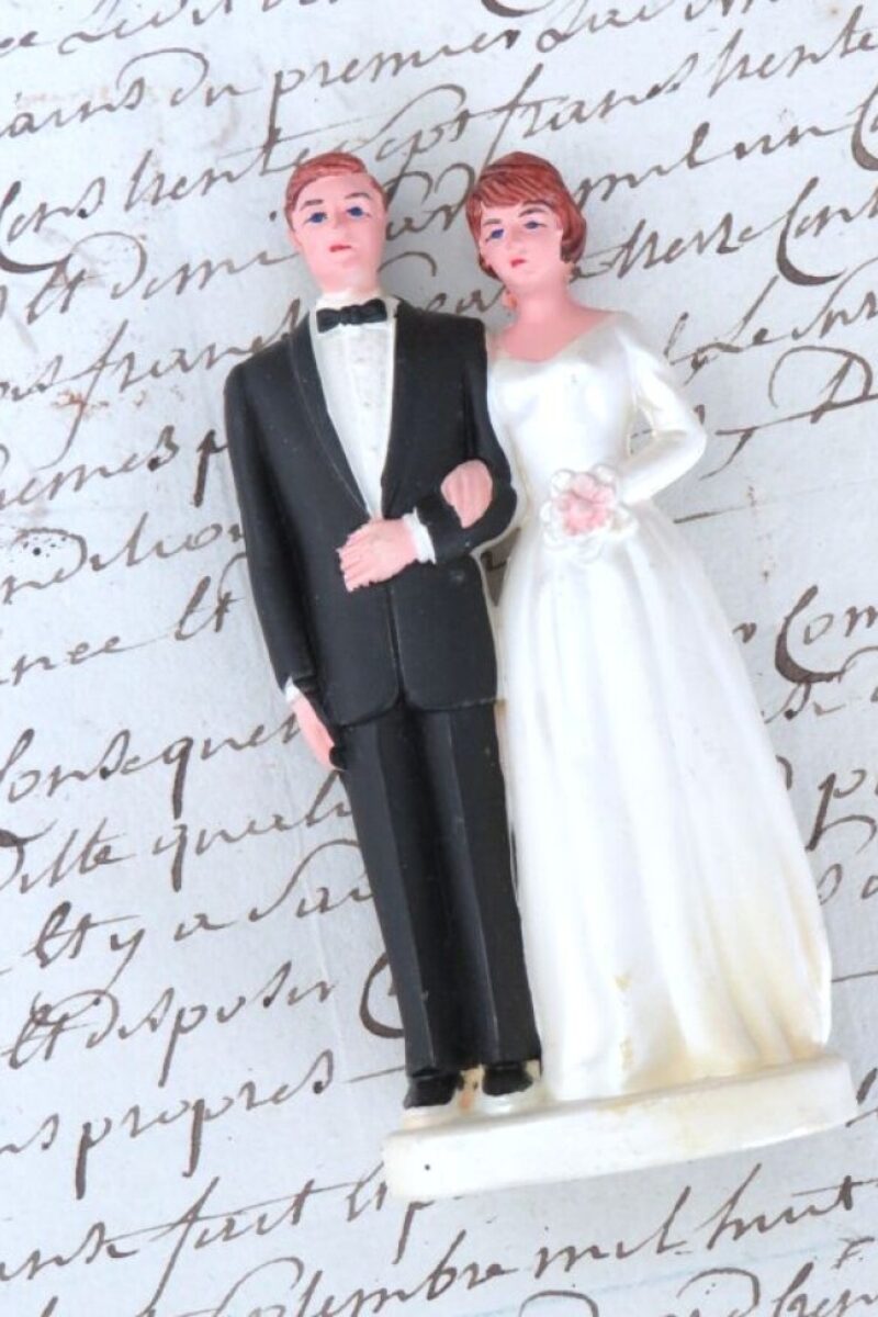 Vintage taarttopper "Bruidspaar"