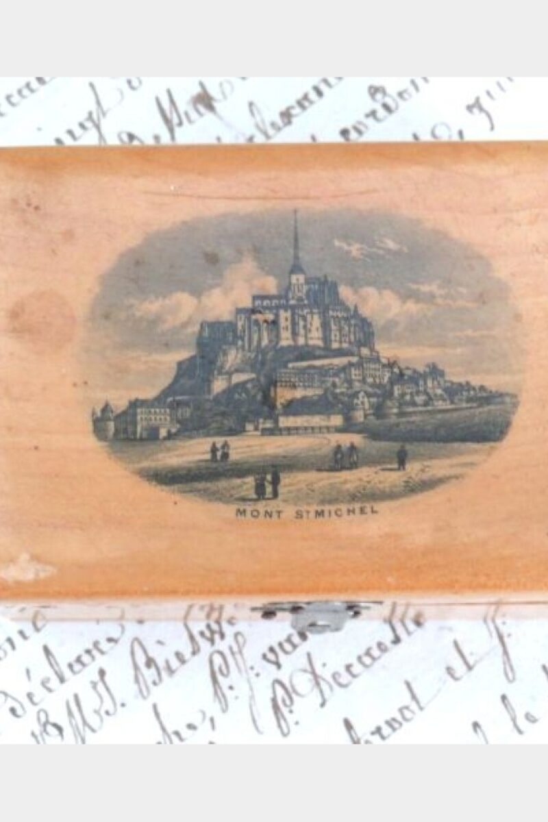 Antiek Frans sieradendoosje "Mont Saint-Michel"