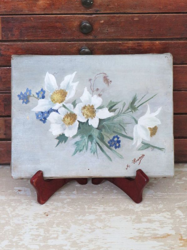Engels schilderijtje "Bloemen"