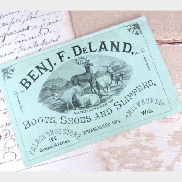 Antieke brochure Benj. F. DeLand "Boots, Shoes & Slippers"