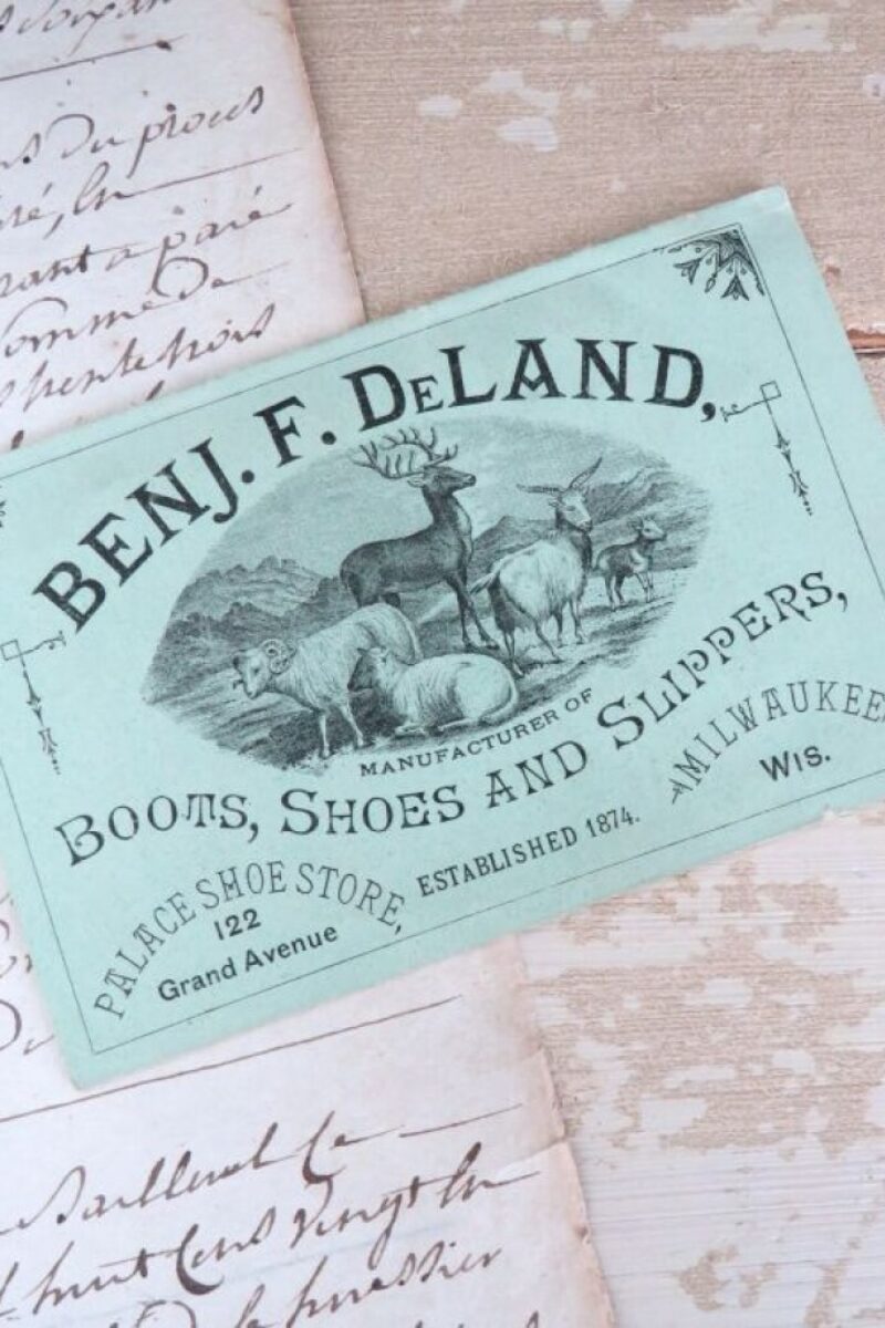 Antieke brochure Benj. F. DeLand "Boots, Shoes & Slippers"