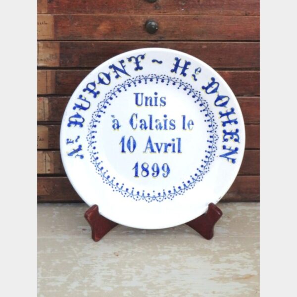 Antiek Frans huwelijksbord 10 Avril 1899