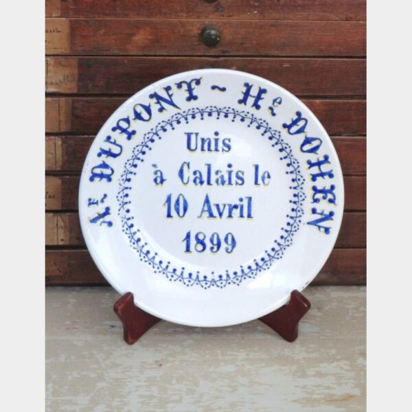 Antiek Frans huwelijksbord 10 Avril 1899