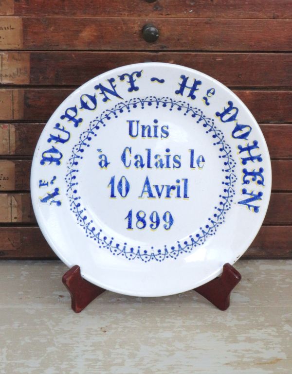 Antiek Frans huwelijksbord 10 Avril 1899