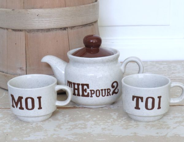 Franse vintage theeset “The pour 2 / Toi & Moi