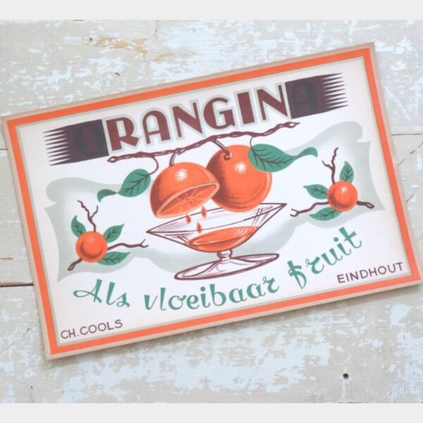 Oude reclameplaat “Rangin – Als vloeibaar fruit”