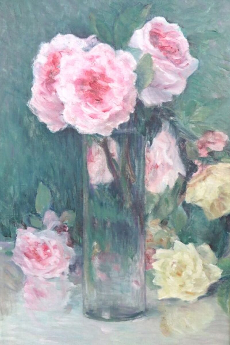 Oud Frans schilderij "Rozen"