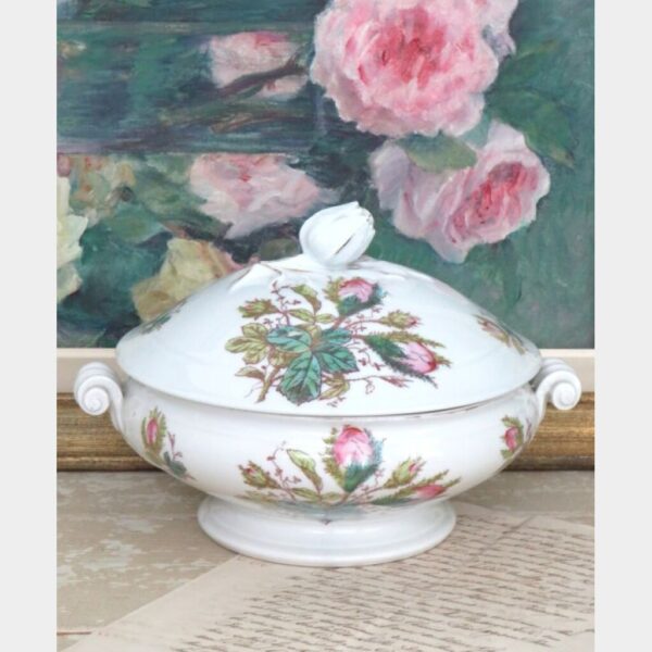 Antieke Franse terrine "Rozenknoppen" circa 1880