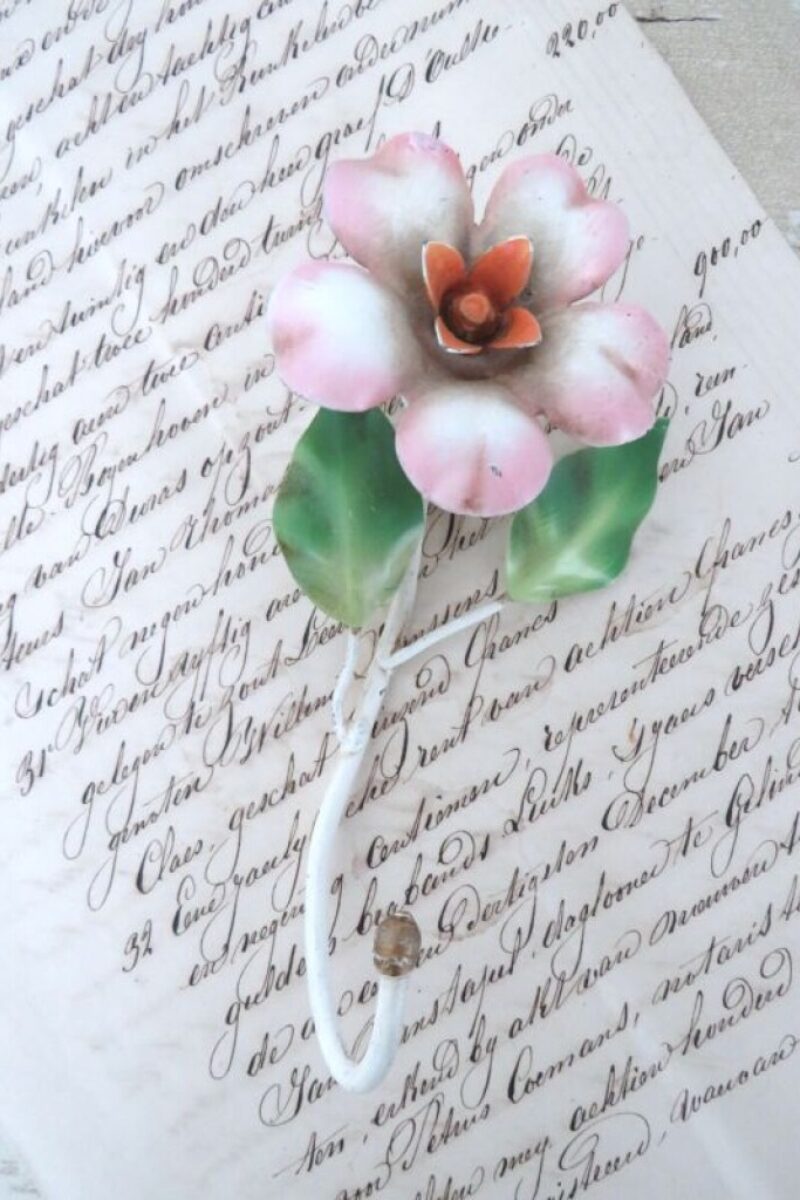 Franse vintage wandhaak "Bloem"