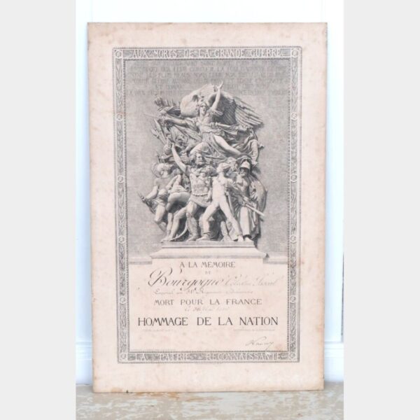 Frans diploma "Hommage de la Nation, 1e WO